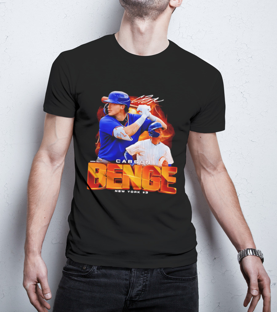 Carson Benge New York Mets NYM Baseball Collage T-Shirt