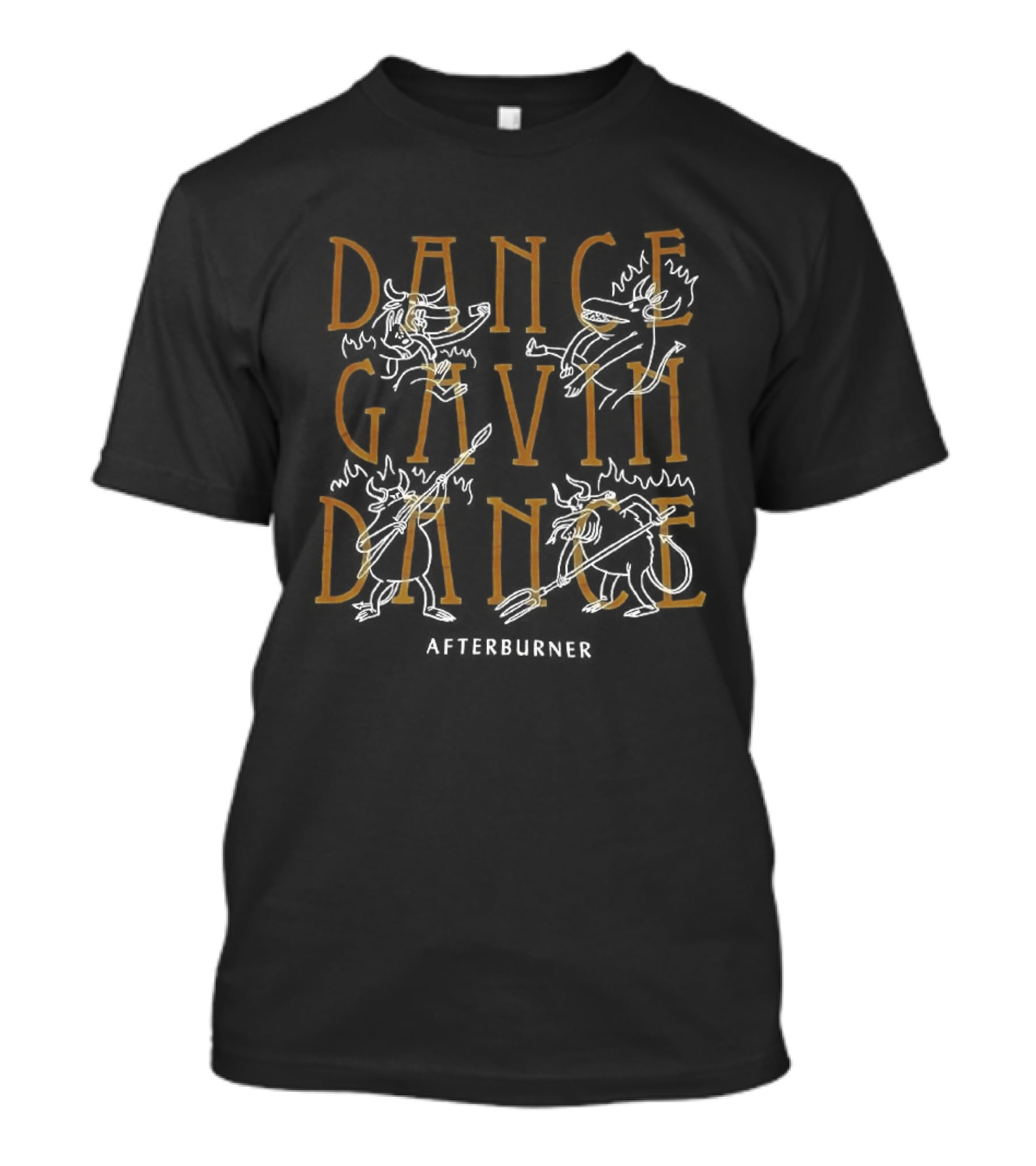 Dance Gavin Dance Afterburner Text Distressed Yellow Band Merch T-Shirt