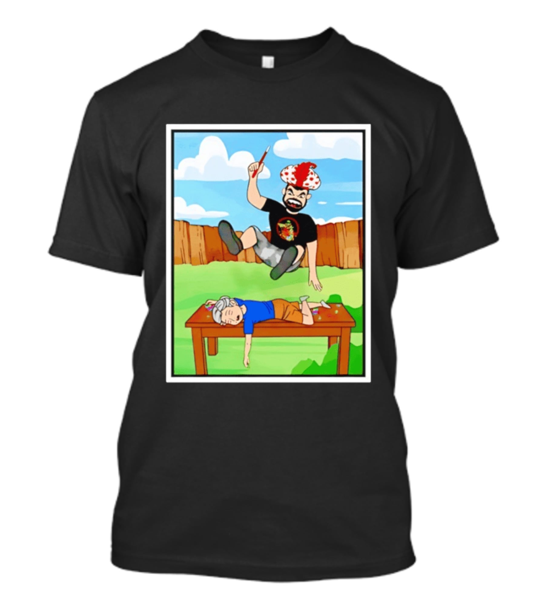 Super Sabu SuperHumman Backyard Wrestling Comic Style Action T-Shirt