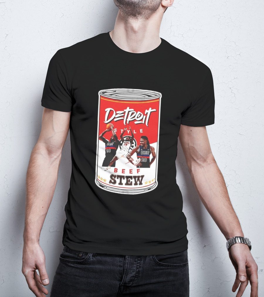 Detroit Style Beef Stew Basketball Can 28 T-Shirt