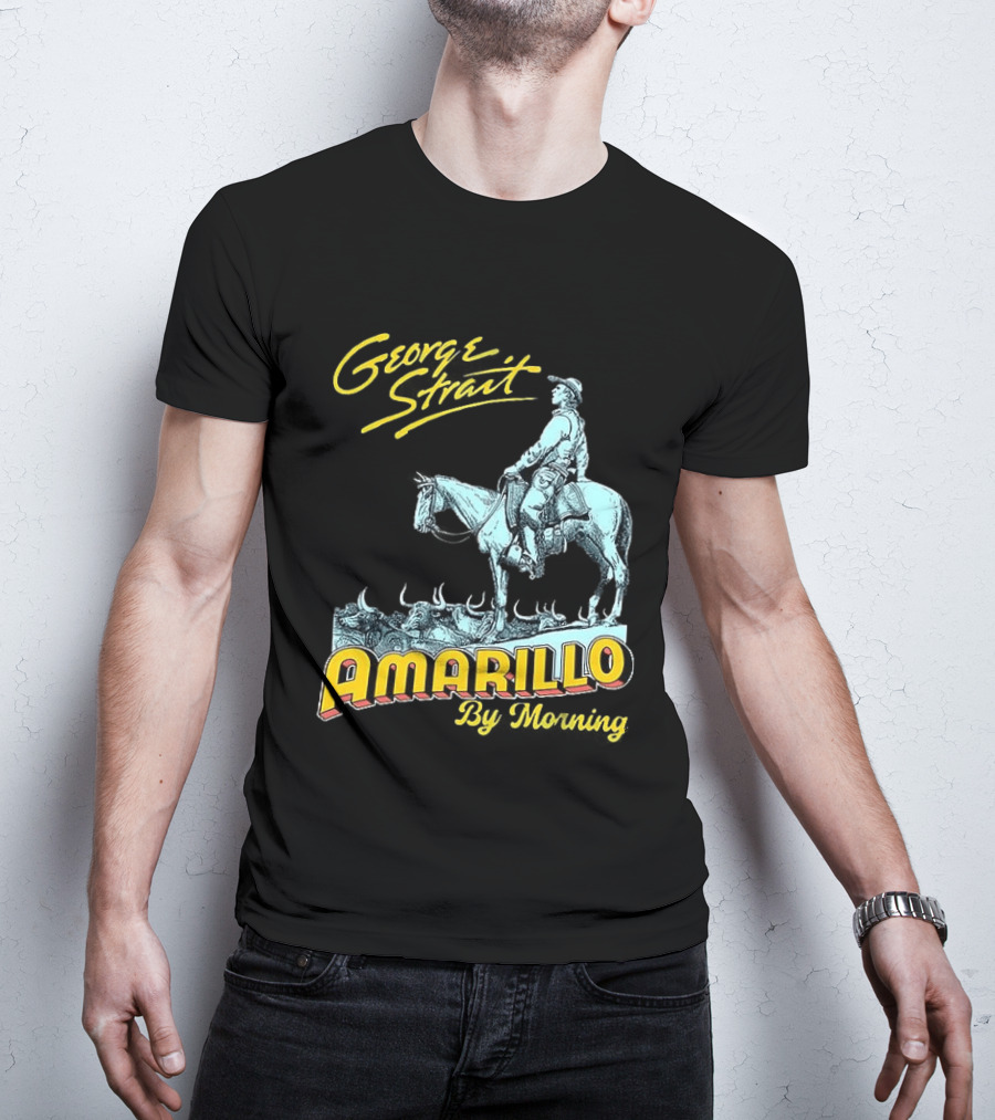 George Strait Amarillo By Morning Cowboy On Horse T-Shirt