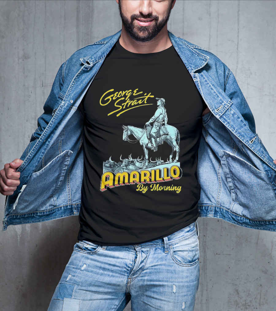 George Strait Amarillo By Morning Cowboy On Horse T-Shirt