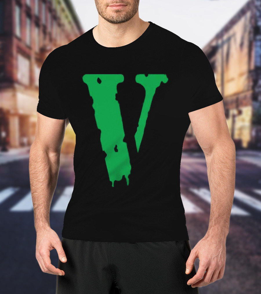 Vlone Friends Dripping Green V T-Shirt