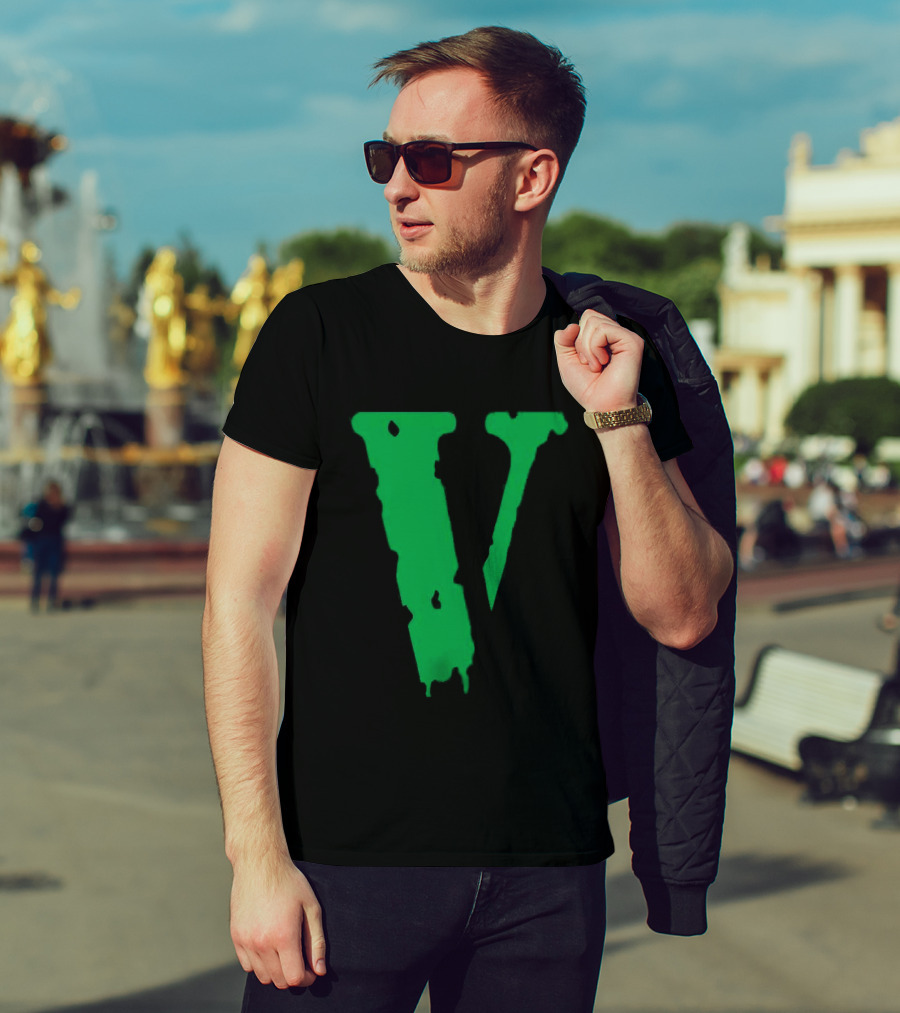 Vlone Friends Dripping Green V T-Shirt