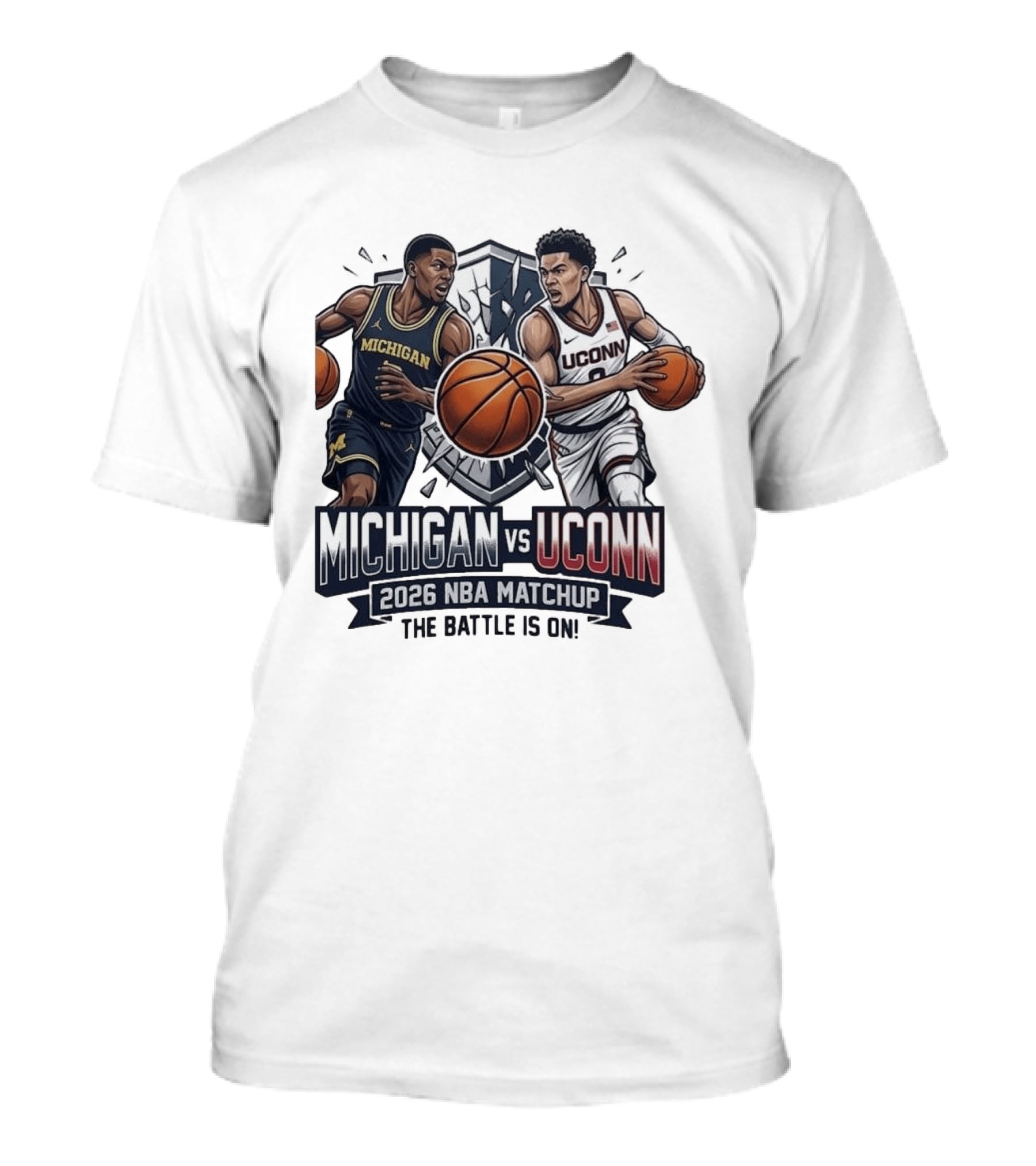 Michigan Vs UConn 2026 NBA Matchup The Battle Is On T-Shirt
