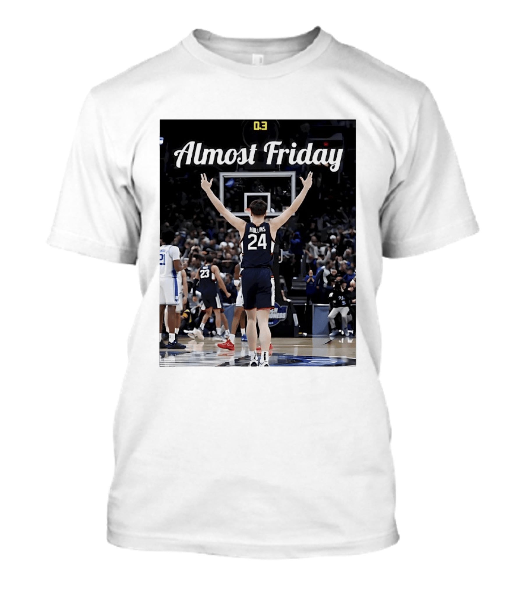 UConn Huskies March Madness Almost Friday Basketball Court Triumph T-Shirt