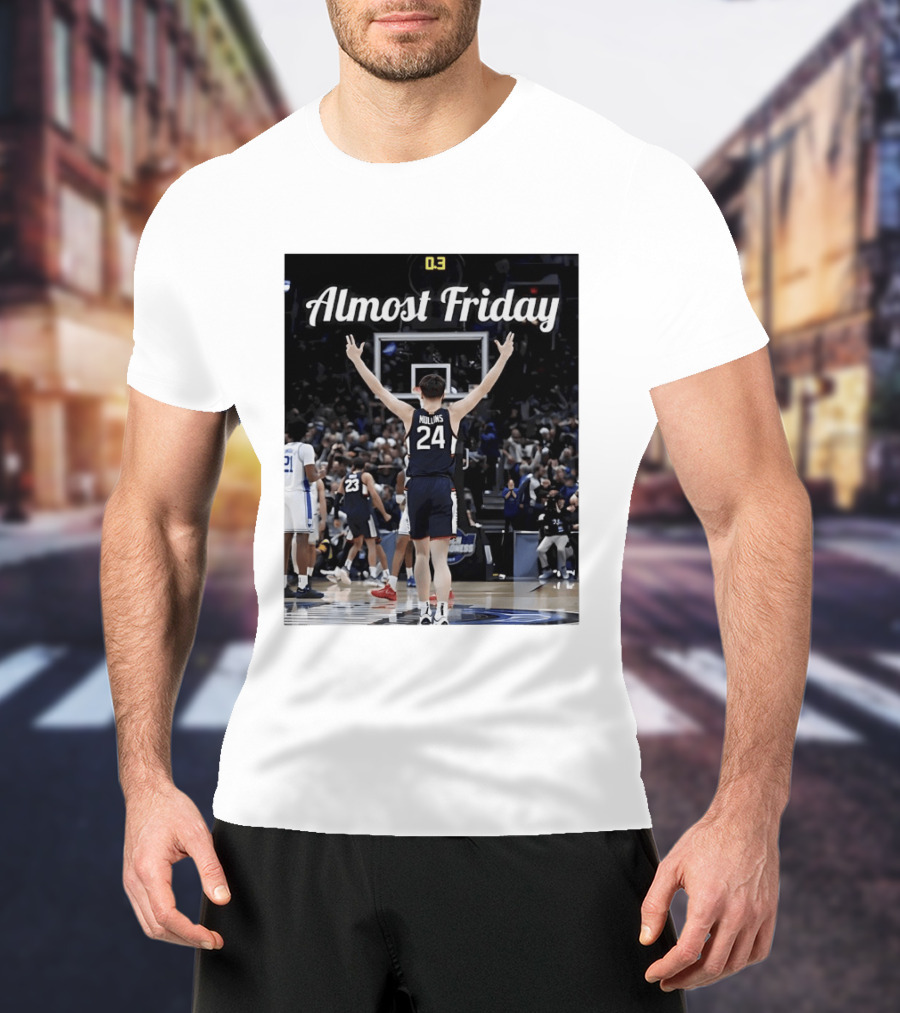 UConn Huskies March Madness Almost Friday Basketball Court Triumph T-Shirt