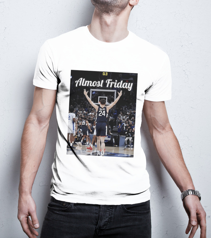 UConn Huskies March Madness Almost Friday Basketball Court Triumph T-Shirt