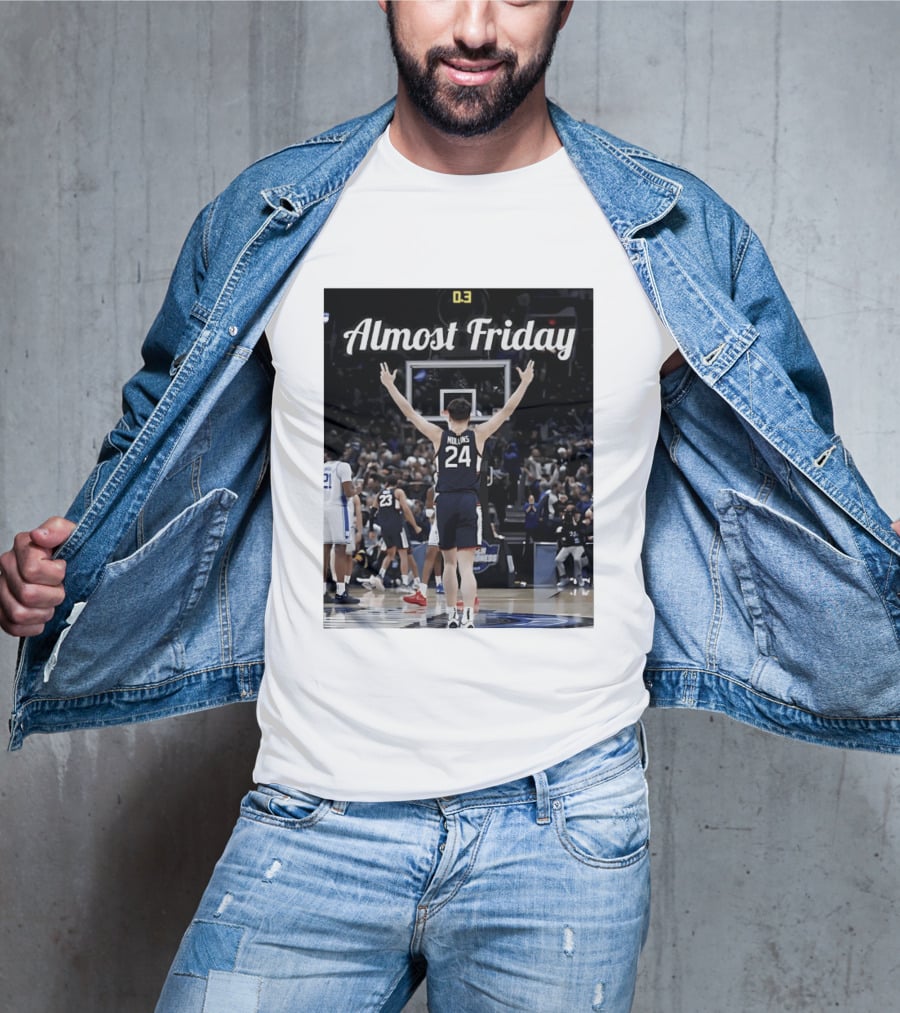 UConn Huskies March Madness Almost Friday Basketball Court Triumph T-Shirt