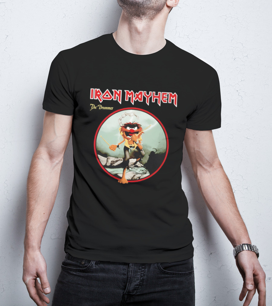 Animal The Muppets Iron Mayhem Rock Band Drummer T-Shirt