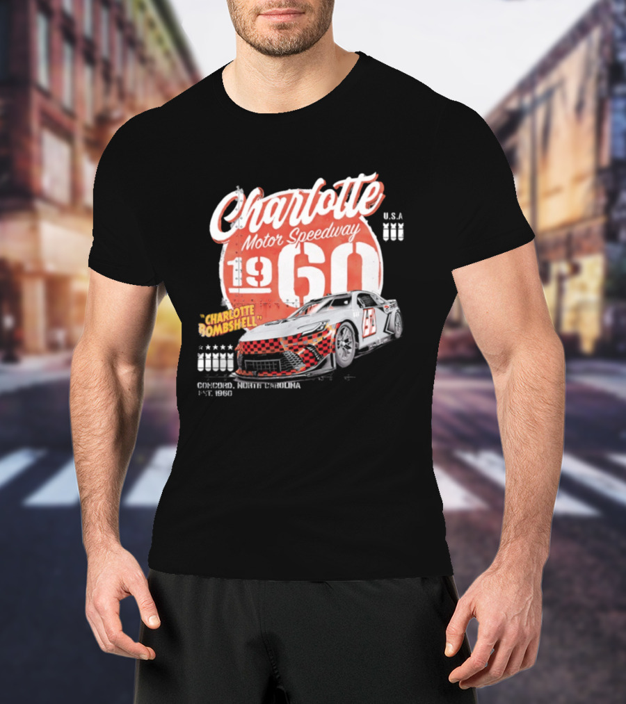 Charlotte Motor Speedway 1960 Bombshell Classic Racing USA T-Shirt