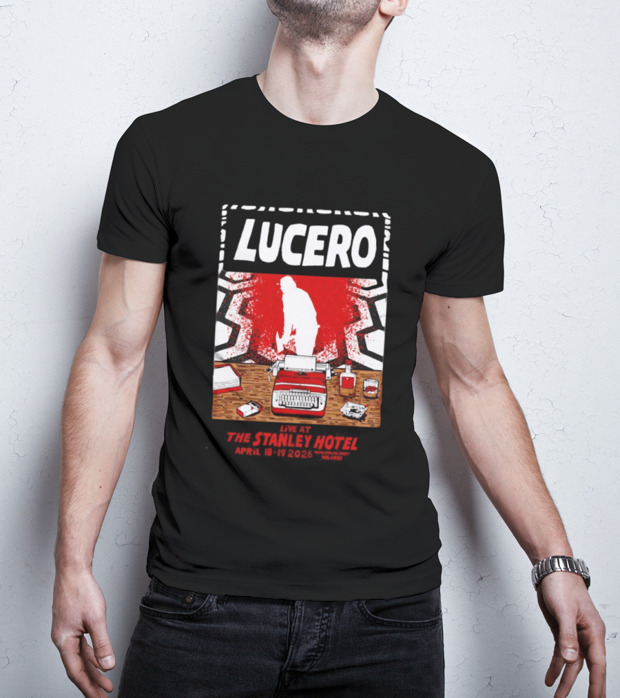 LUCERO Estes Park CO 2026 Red Typewriter Scene T-Shirt