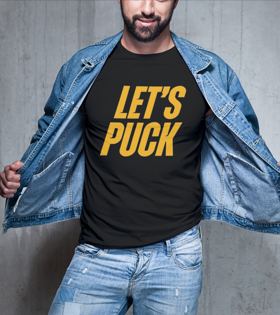 Heated Rivalry Let's Puck Bold Yellow T-Shirt