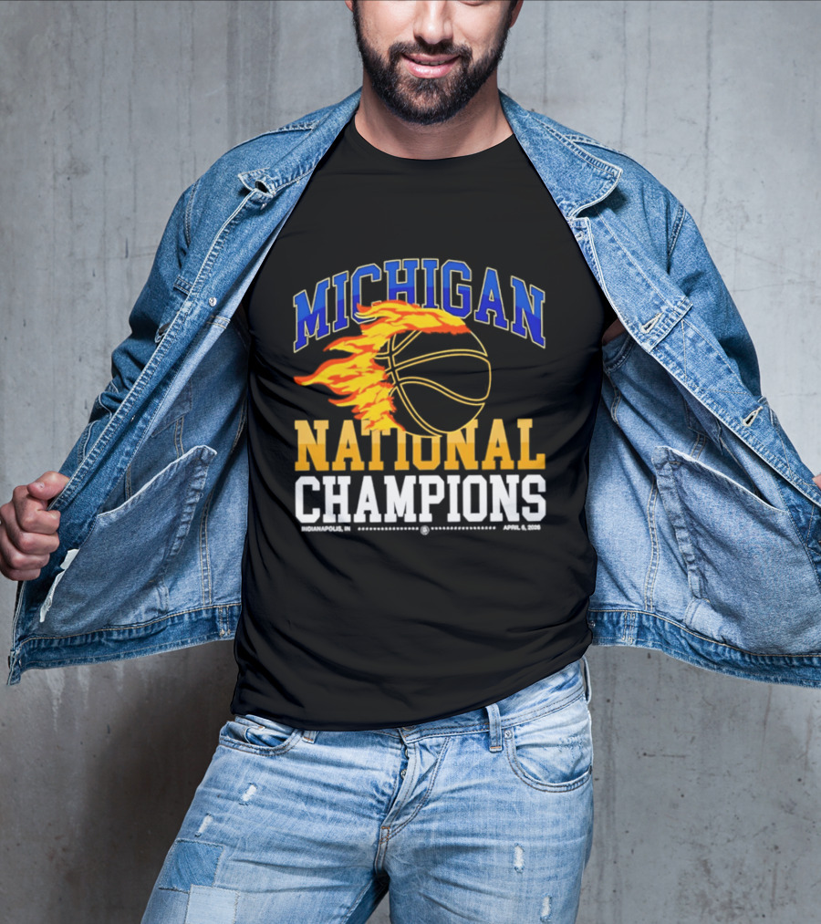 Michigan Basketball National Champions Fireball T-Shirt
