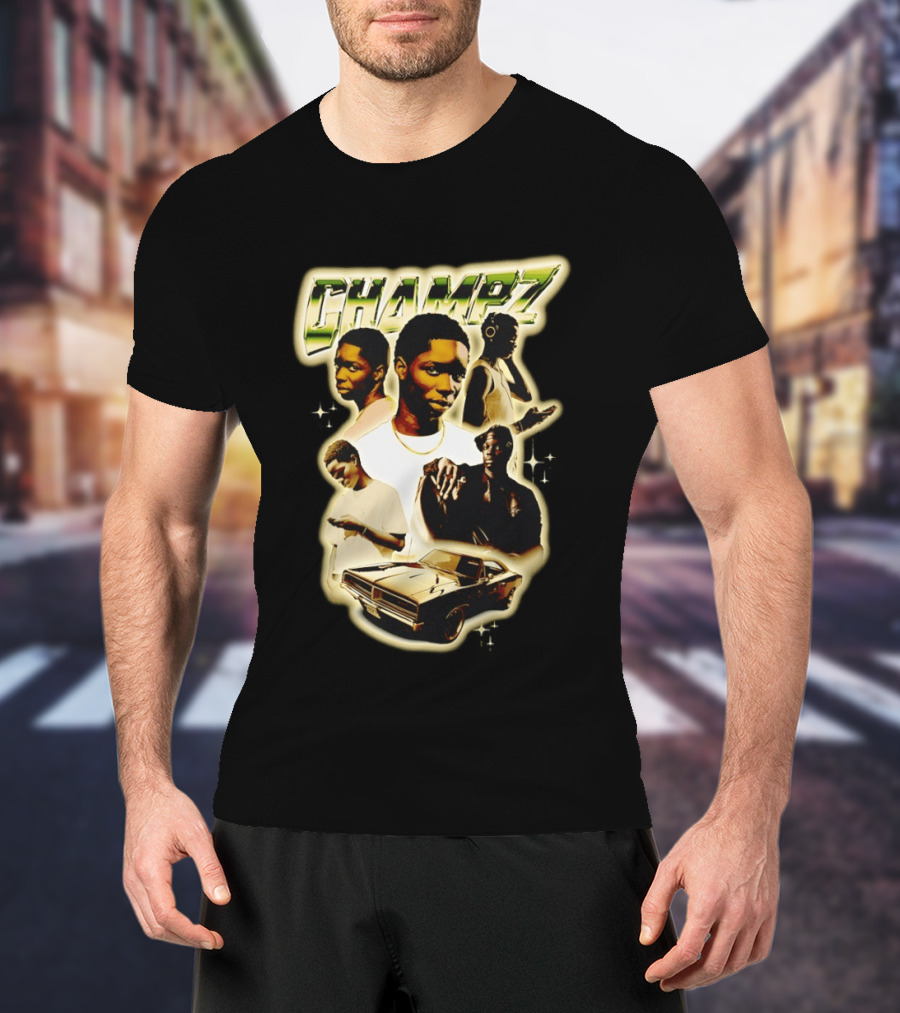 Champz Musical Artist Retro Style Car And Portraits T-Shirt