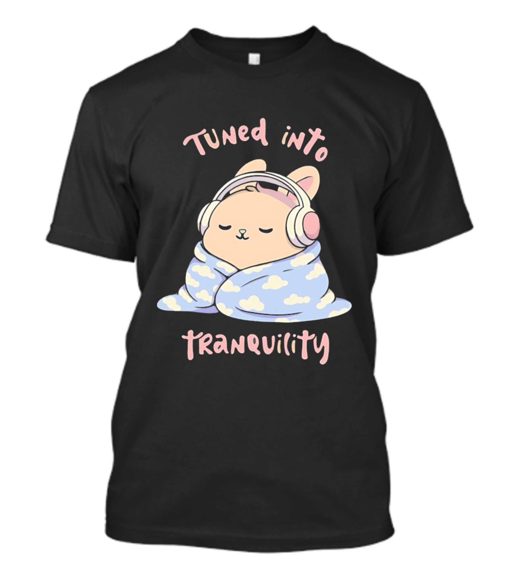 Tuned Into Tranquility Chill Bunny With Headphones T-Shirt