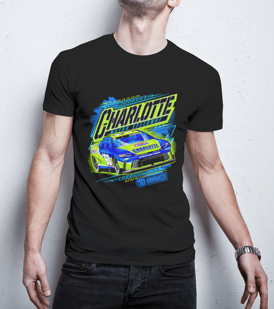 Charlotte Motor Speedway Neon Car Racing Experience T-Shirt