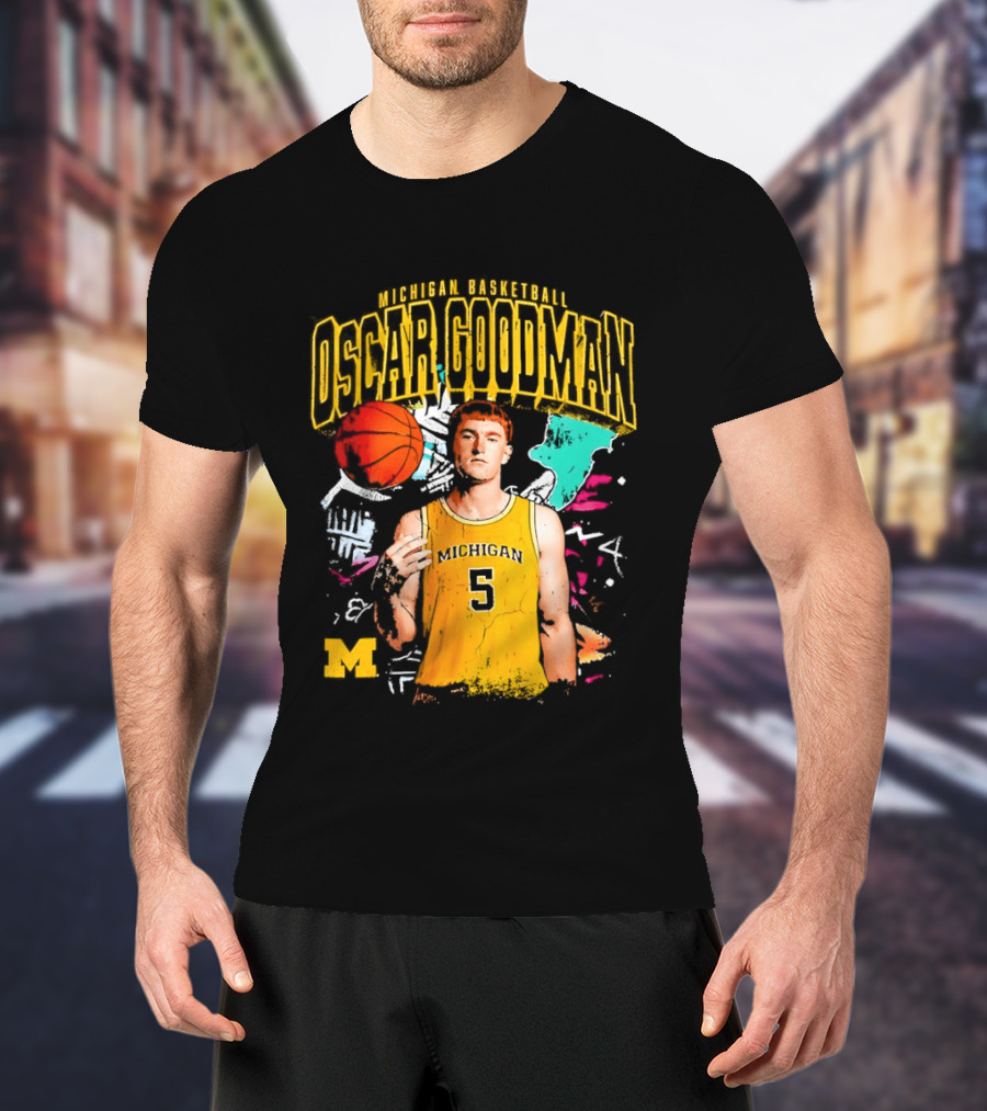 Oscar Goodman 5 Michigan Basketball Wolverines Player 2026 T-Shirt