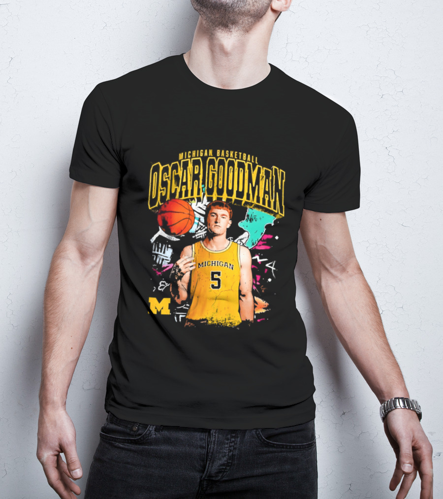 Oscar Goodman 5 Michigan Basketball Wolverines Player 2026 T-Shirt