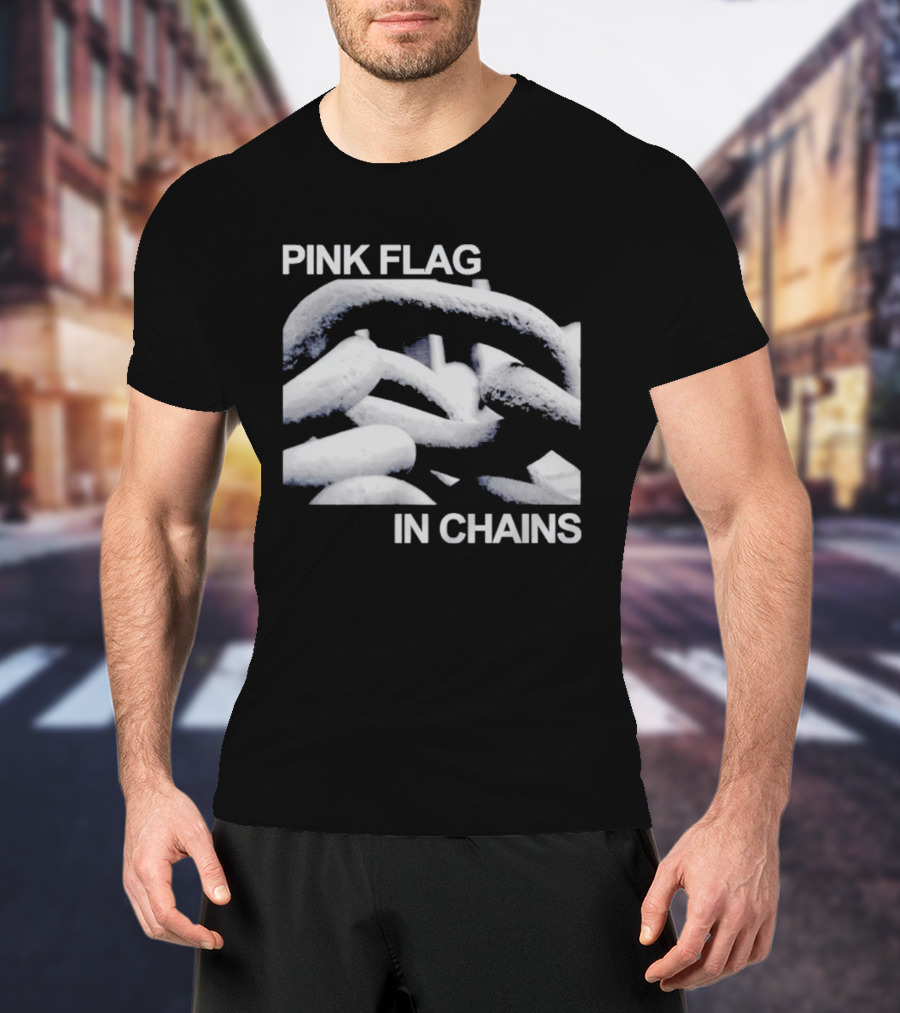 Pink Flag In Chains Bold Chain T-Shirt