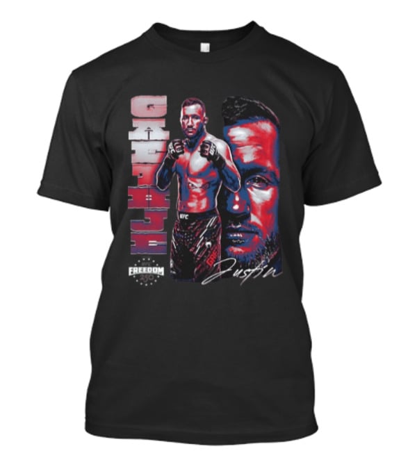 Justin Gaethje UFC Fighter Portrait And Name T-Shirt