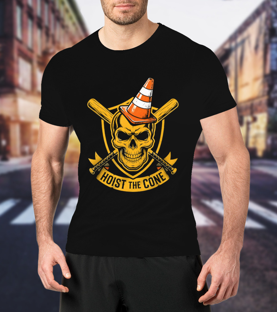 Pittsburgh Pirates Skull Traffic Cone Hat Hoist The Cone T-Shirt