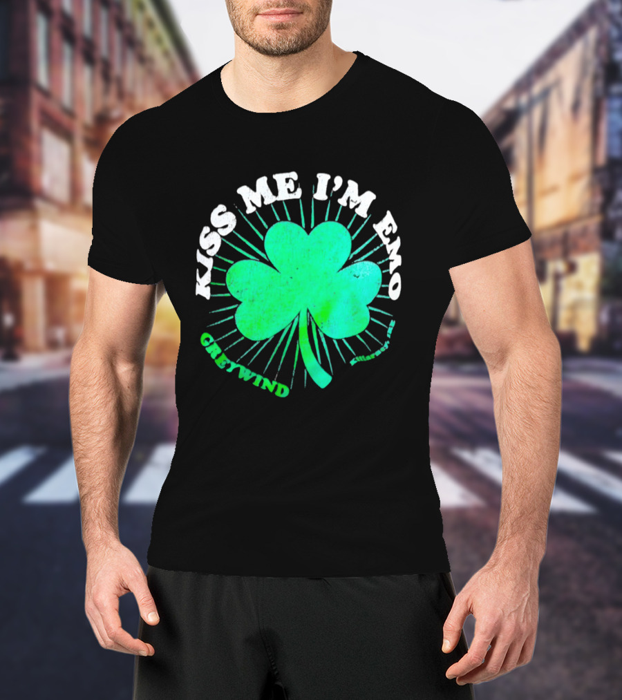 Kiss Me I'm Emo Greywind Shamrock Killarney Ireland T-Shirt