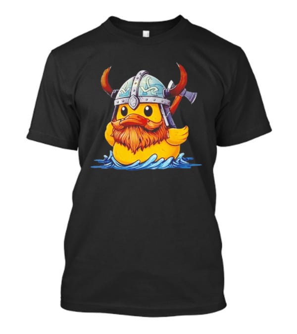 Viking Warrior Rubber Duck With Horned Helmet And Axe T-Shirt