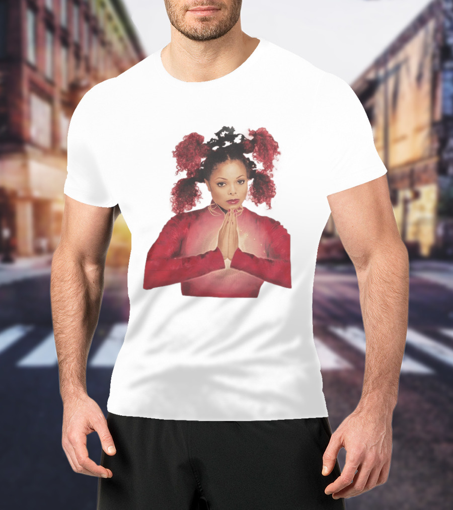 1999 Janet Jackson Velvet Rope Tour Red Outfit Praying Hands T-Shirt