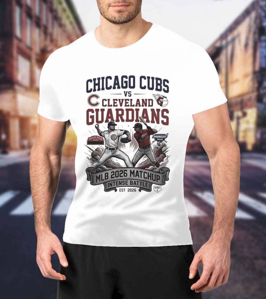 Chicago Cubs Vs Cleveland Guardians MLB 2026 Matchup Intense Battle Est 2026 T-Shirt