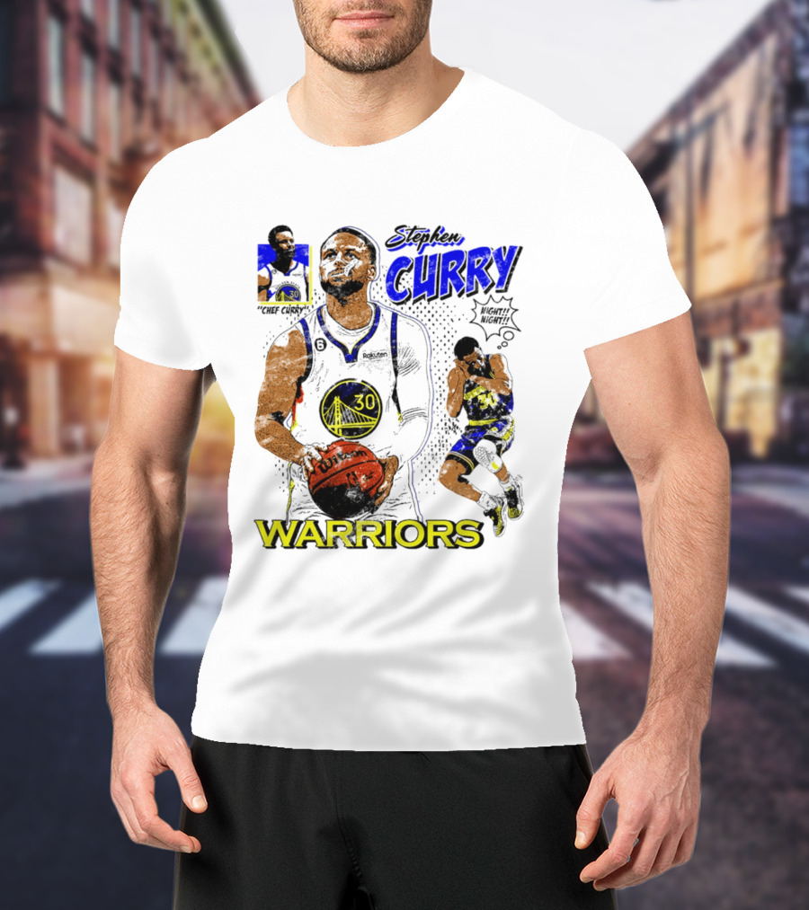Stephen Curry Golden State Warriors Comic Style Basketball T-Shirt