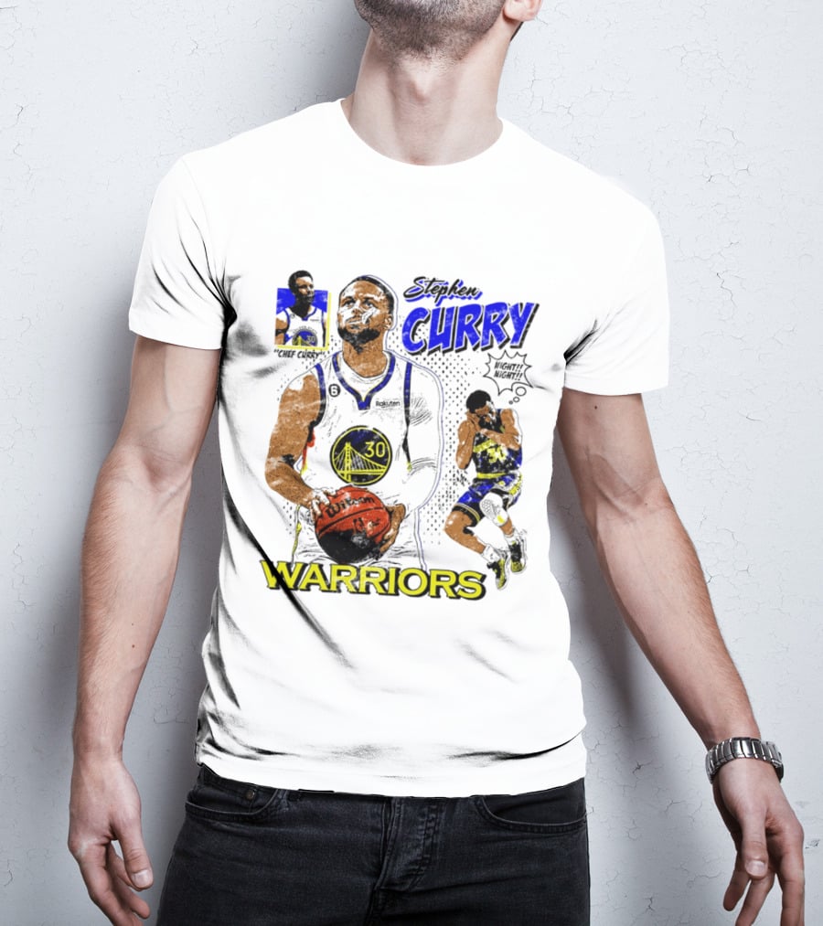 Stephen Curry Golden State Warriors Comic Style Basketball T-Shirt