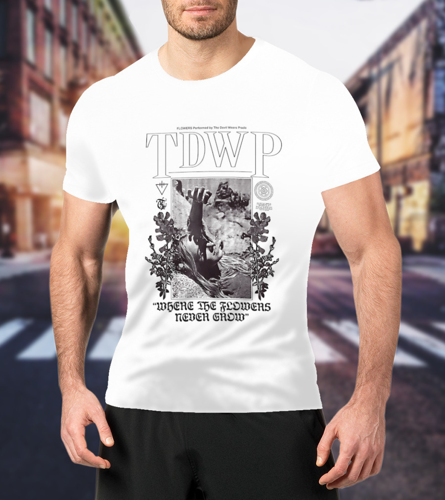 TDWP Where The Flowers Never Grow Black Floral T-Shirt