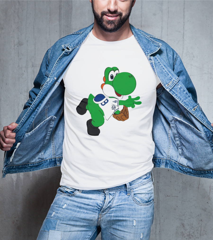 Los Angeles Dodgers Green Dinosaur Cartoon Character Toddler Staple T-Shirt