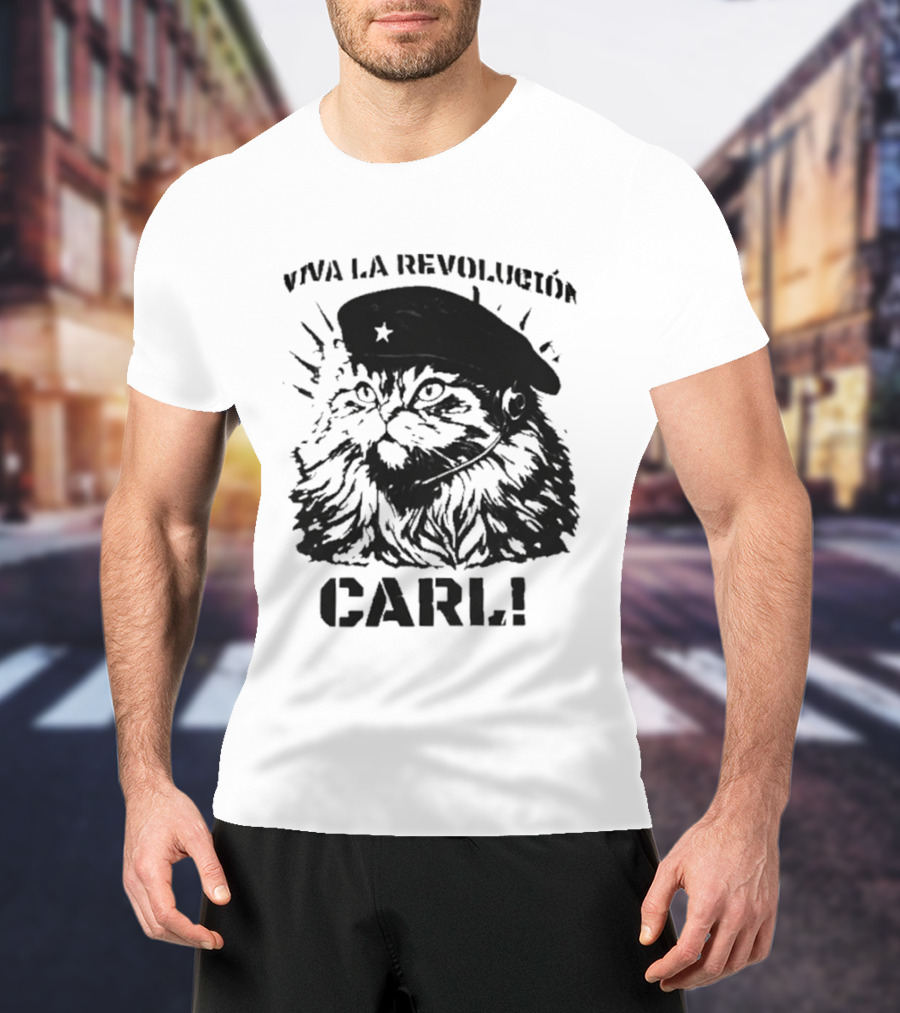 Viva La Revolucion Carl Cat With Beret T-Shirt