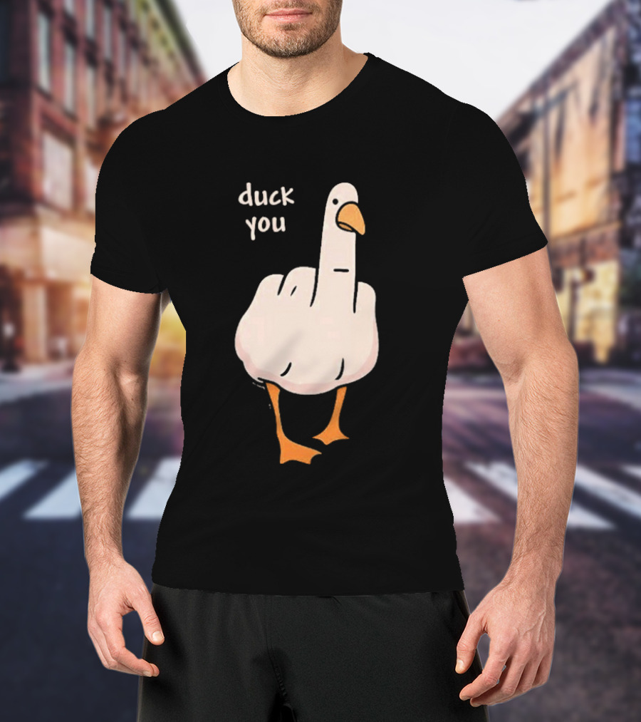 Duck You Middle Finger Duck Cartoon T-Shirt
