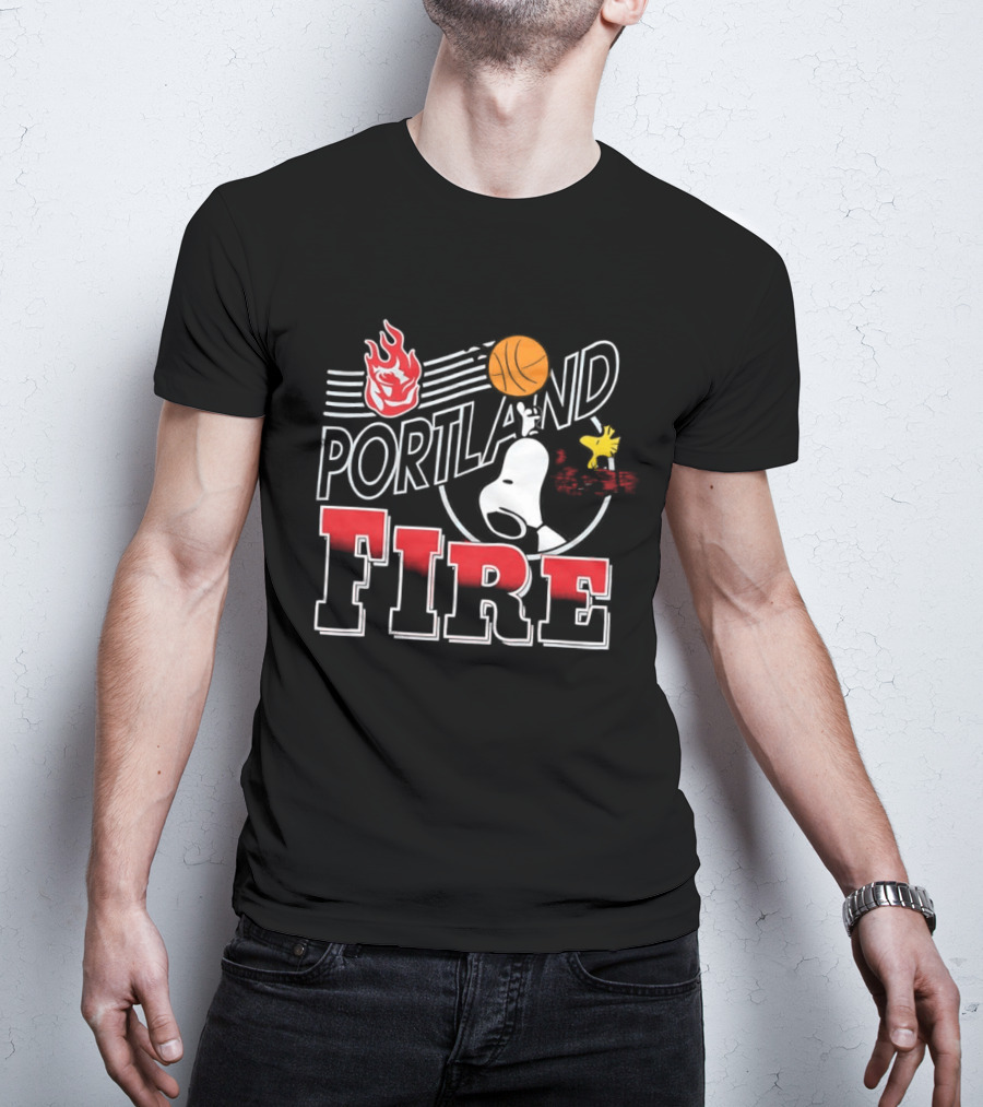 Snoopy Peanuts Portland Fire WNBA Collaboration T-Shirt