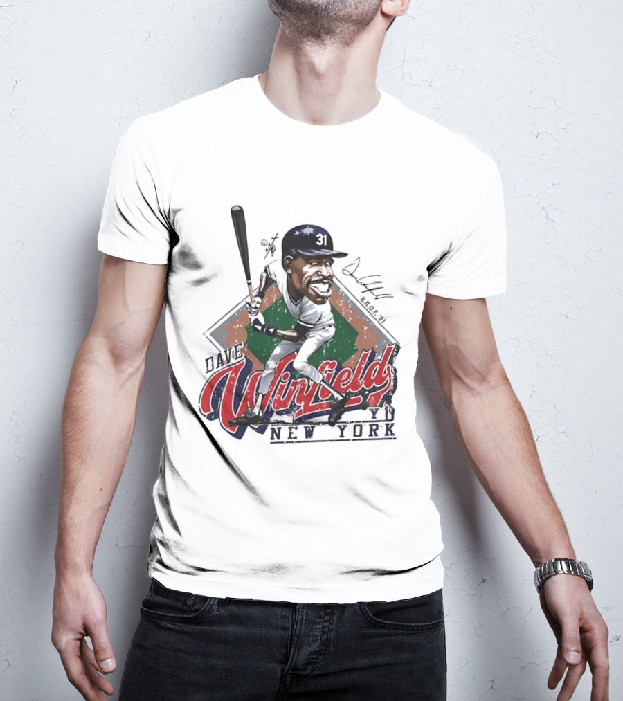 Dave Winfield New York Yankees Major League Baseball Caricature T-Shirt