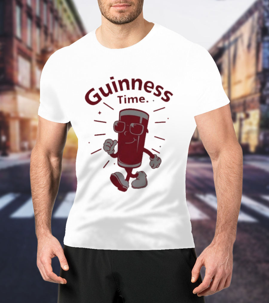 Guinness Time Walking Pint With Sunglasses T-Shirt