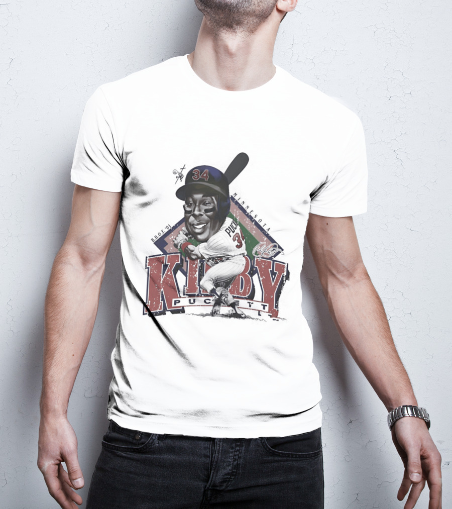 Kirby Puckett 34 Minnesota Twins Baseball Cartoon T-Shirt