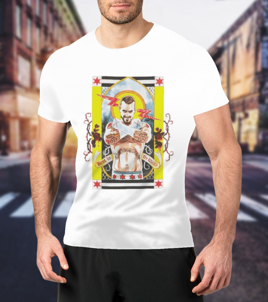 WWE CM Punk Best In The World Saint Illustrative T-Shirt