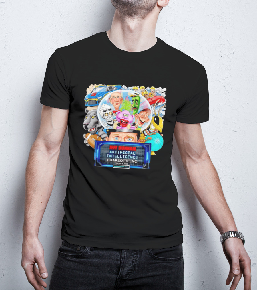 Jeff Dunham Artificial Intelligence Tour Charlotte NC April 9 2026 Characters And Scenes T-Shirt
