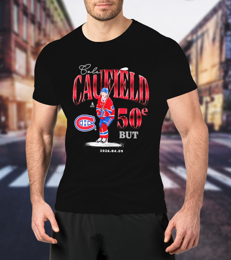 Cole Caufield 50ème But Montreal Canadiens Hockey T-Shirt