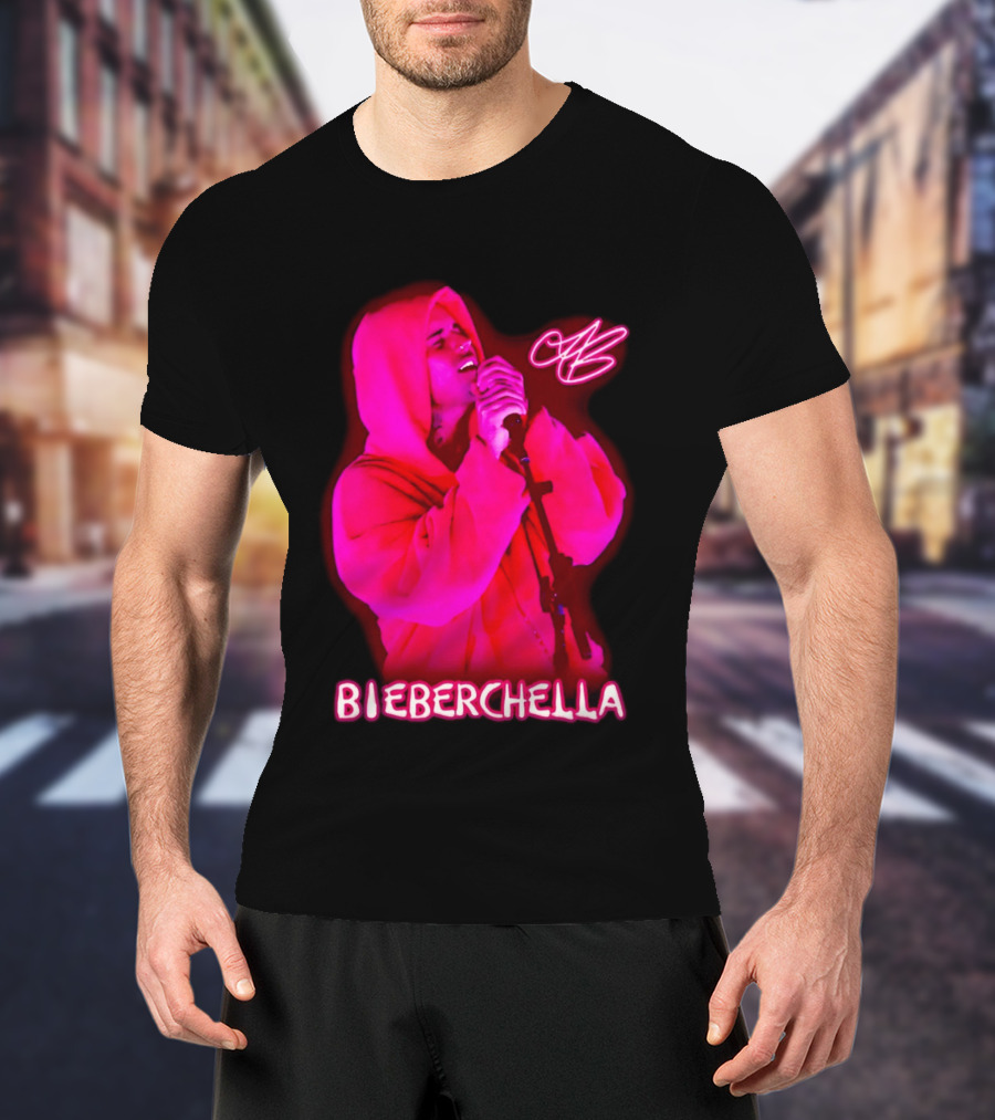 Bieberchella Mic Performance With JB Signature T-Shirt