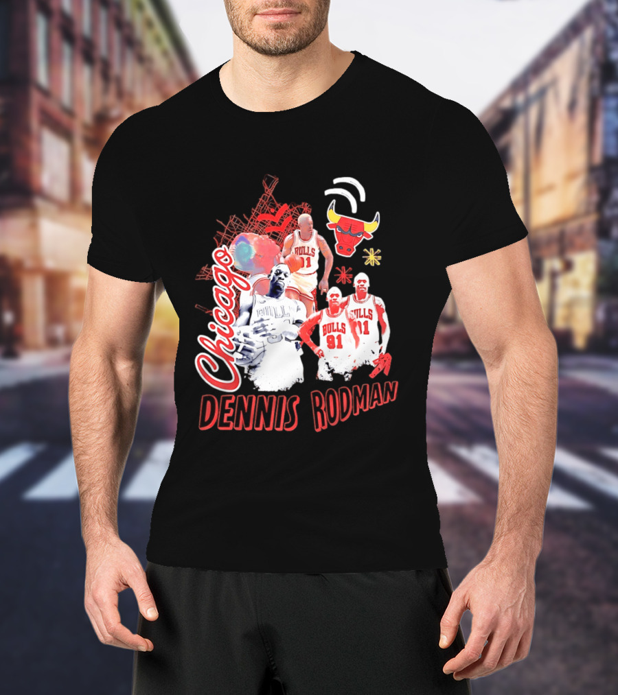 Chicago Bulls Dennis Rodman Vintage Basketball Legend T-Shirt