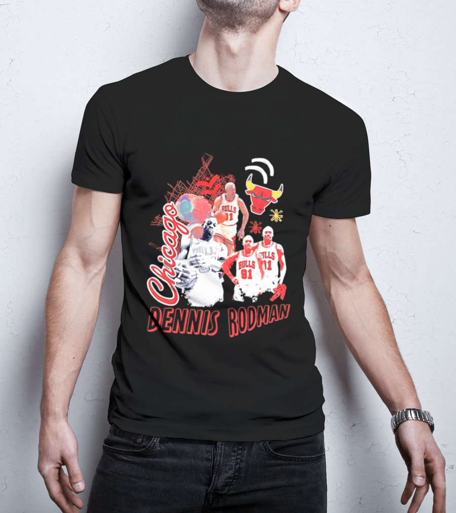 Chicago Bulls Dennis Rodman Vintage Basketball Legend T-Shirt