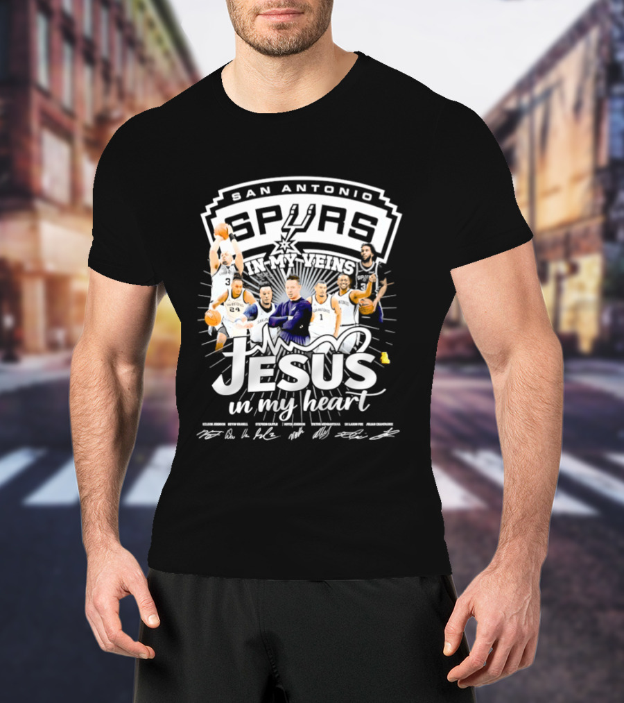 San Antonio Spurs Basketball Passion And Faith With Jesus In My Heart T-Shirt