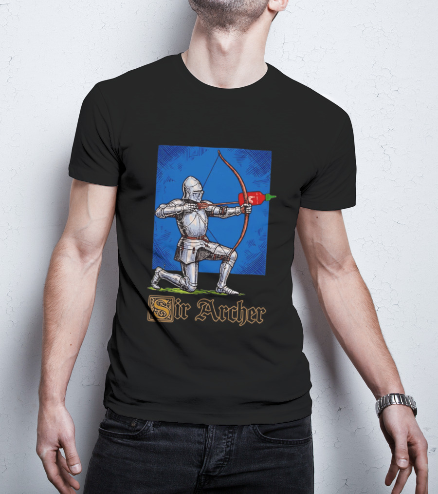 Sir Archer Knight Bow Hot Sauce Sriracha T-Shirt