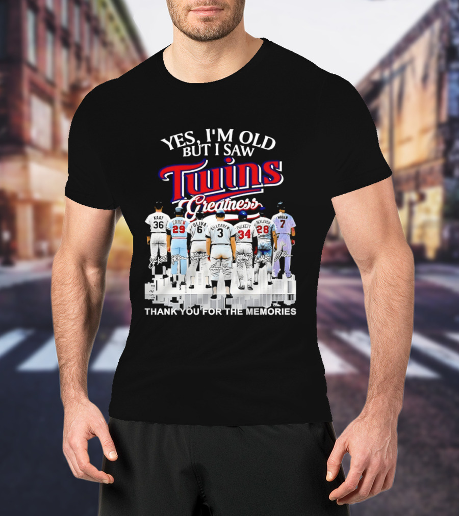 Yes I'm Old But I Saw Twins Greatness Thank You For The Memories T-Shirt