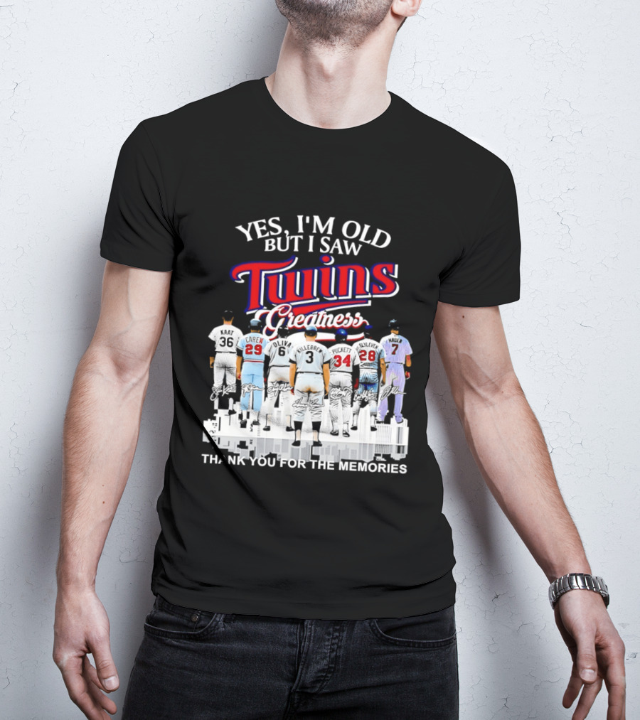 Yes I'm Old But I Saw Twins Greatness Thank You For The Memories T-Shirt